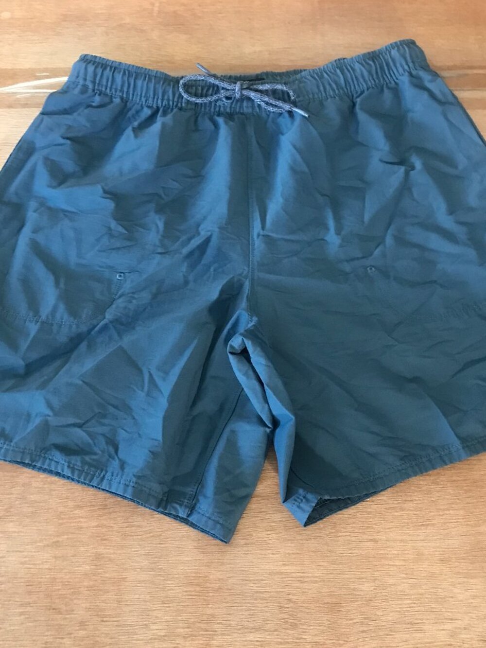 Allbirds Swim Shorts Men S Blue Tie Waist Mid Rise Elastic Waist Pocket Beach